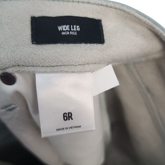 Express Wide Leg High Rise Coated Faux Leather Pants Light Blue Size 6 NWT - Picture 4 of 5